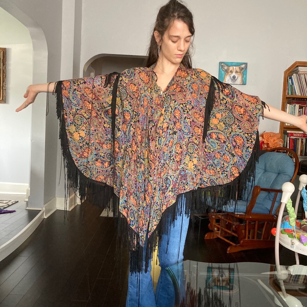 Vintage Billabong paisley duster with tassels